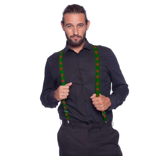 Suspenders Xmas green