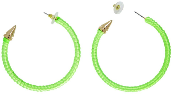 Neon green hoop earrings