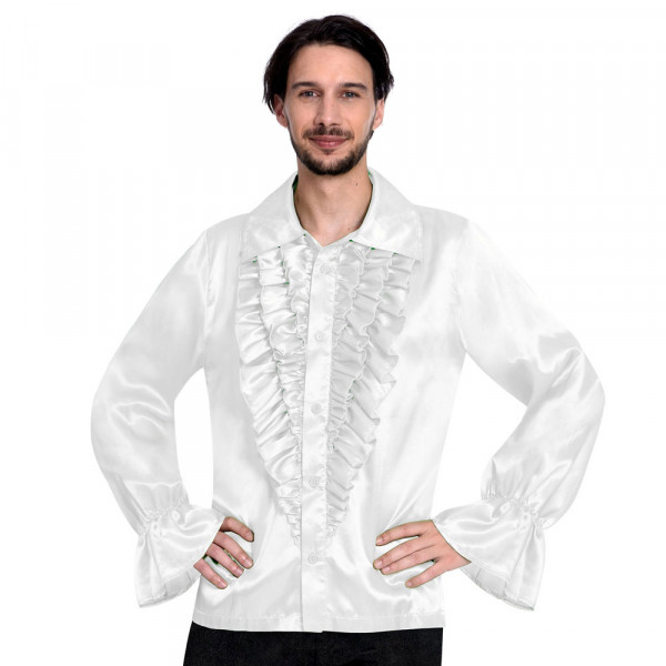 Ruffle shirt in white for men