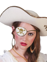 Piraten ooglapje met schedel voor dames