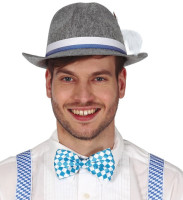 Blue and white Oktoberfest bow tie