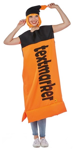 Crazy Highlighter Costume Orange Unisex