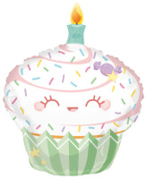 Ballon aluminium muffin anniversaire douce surprise 88cm