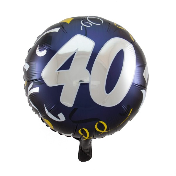 Folieballong 40 Bday mörkblå