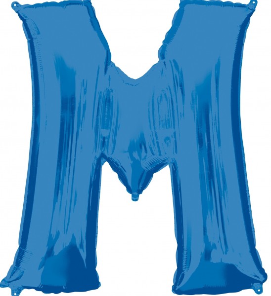 Foil balloon letter M blue XL 81cm