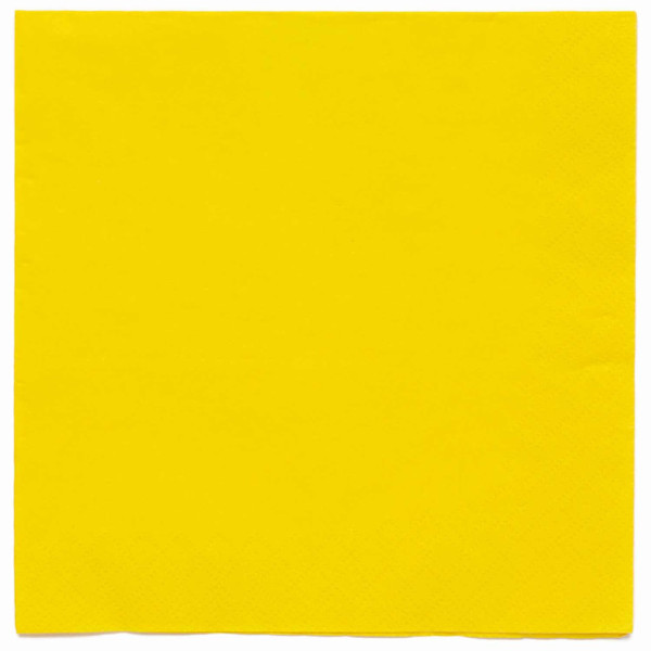 20 serviettes éco jaune soleil 33cm