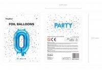 Oversigt: Folieballon O azurblåt 35 cm