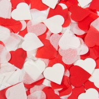 Anteprima: Partito Popper Cuore Confetti Rosso Bianco
