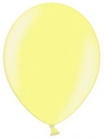 Oversigt: 100 fejring af metalliske balloner citrongul 25 cm