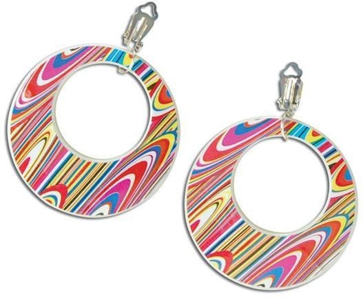 Colorful 70s disco earrings