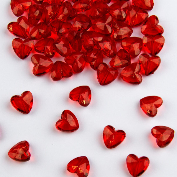 Coeurs en cristal rouge 28g