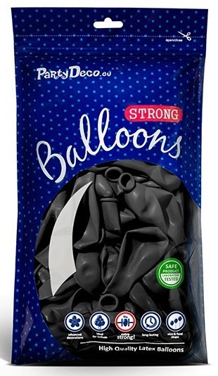 100 balonów metalicznych Partystar czarnych 30cm 2