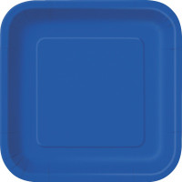 14 piatti quadrati blu reale 23cm