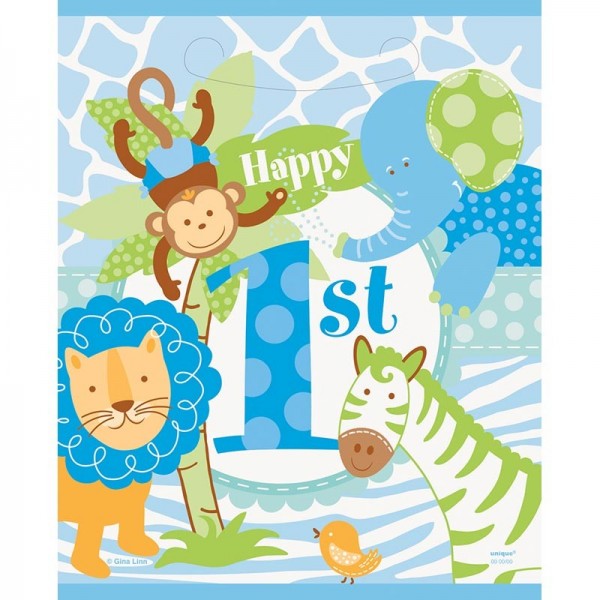 Blue Safari Party Gift Bags 8 pieces 2