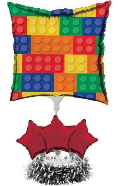 Colorful building block balloon decoration set
