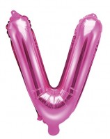 Oversigt: Folieballon V fuchsia 35cm