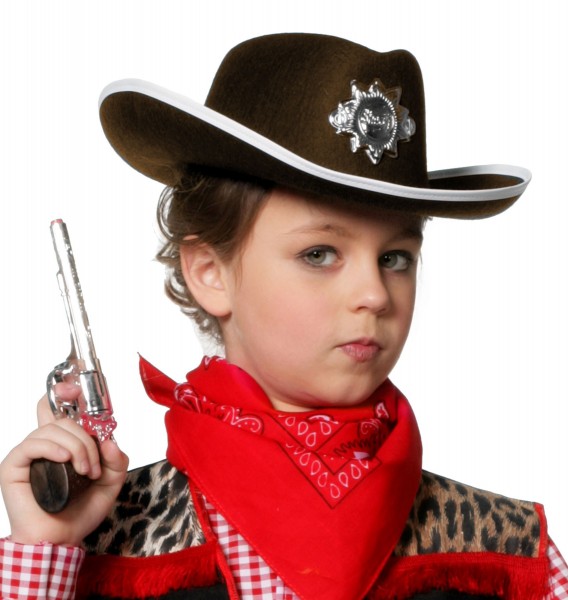 Sombrero de sheriff occidental marrón