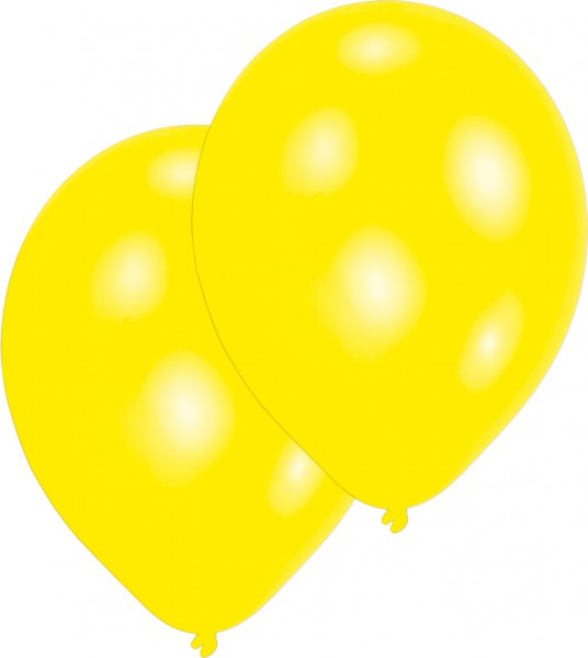 Set of 25 yellow metallic balloons 27.5cm