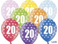 6 Wild 20th Birthday Luftballons 30cm