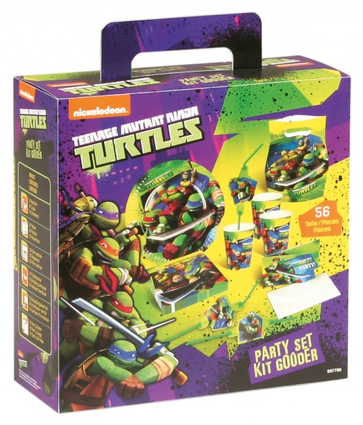 Teenage Mutant Ninja Turtles party suitcase 56 pieces