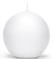 6 velas bola Torino blanco 8cm