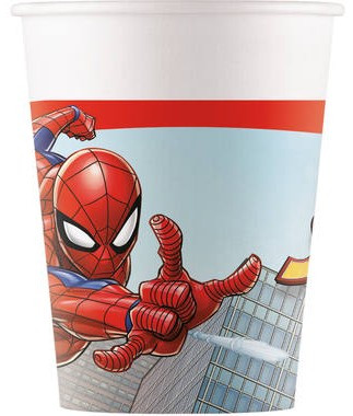 8 vasos de papel Spider-Man FSC 200ml