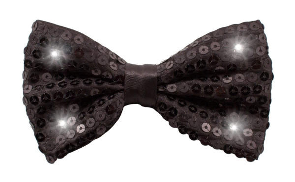 Black LED sequin bow tie