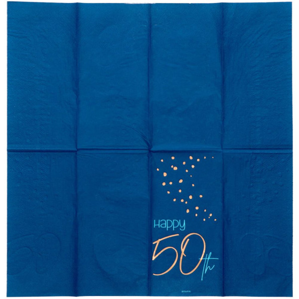 10 Elegant Blue 50th Birthday Servietten 33cm 3