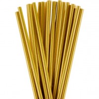 Preview: 24 golden paper drinking straws