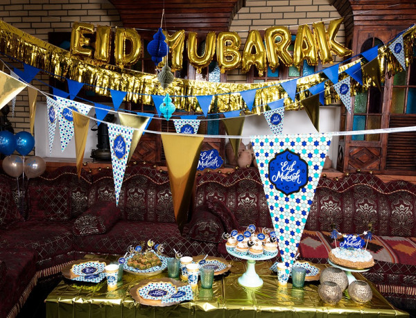 8 piatti di carta Happy Eid 23 cm