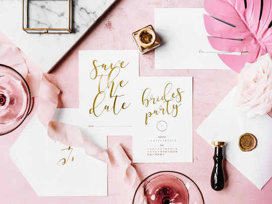 10 tarjetas de invitación a la fiesta de novias Save the Date