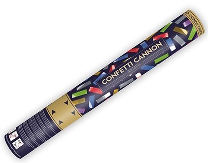 Canon à confettis métalliques colorés 40cm