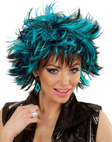 Parrucca blu nera anni '80