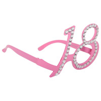 Preview: Birthday glasses Diamonds 18 pink