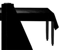 Zwart plastic bankettafel rol 76m
