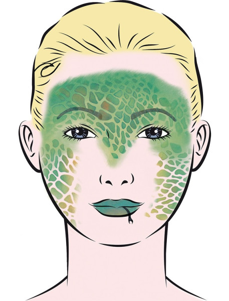Reptile makeup stencil