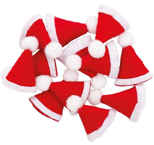 12 Mini Christmas Hat Decorations