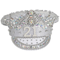 Preview: Silver Gloss 21st Birthday Hat