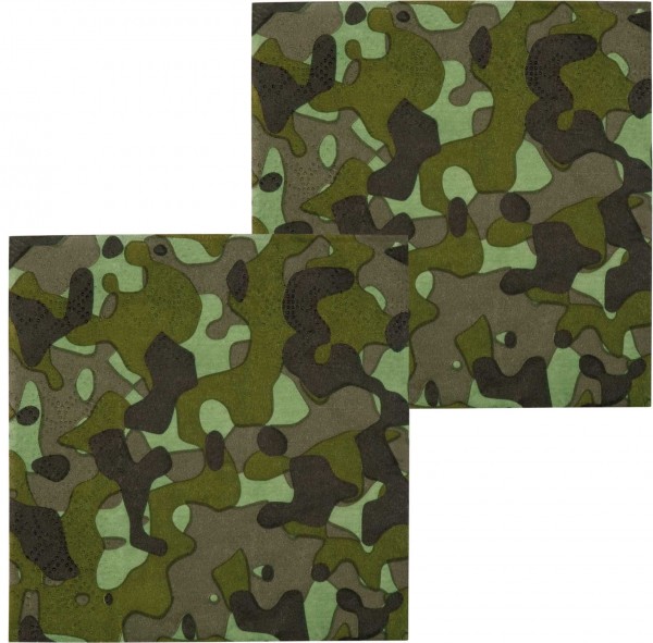 12 serviettes militaires camouflage
