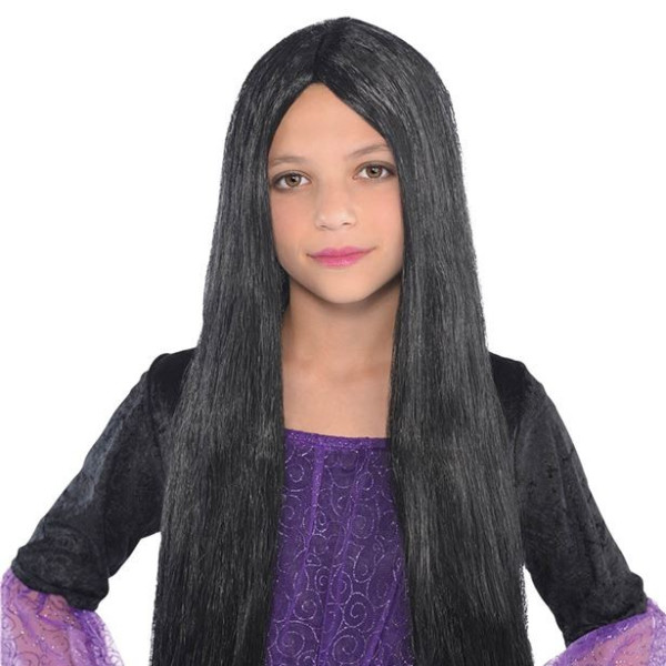 Peruka dziecięca w kolorze czarnym, z długimi włosami