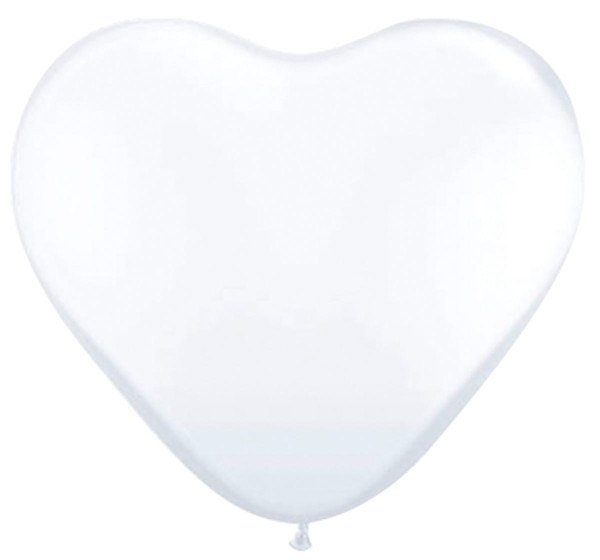 8 Heart Balloons White 30cm
