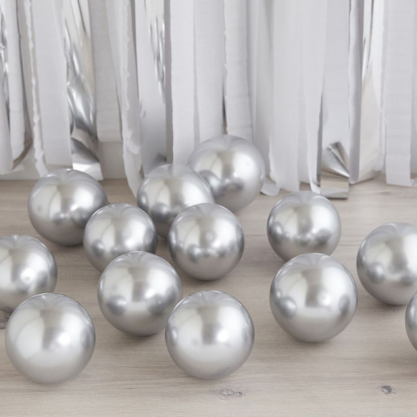 40 ekologiska latexballonger silver