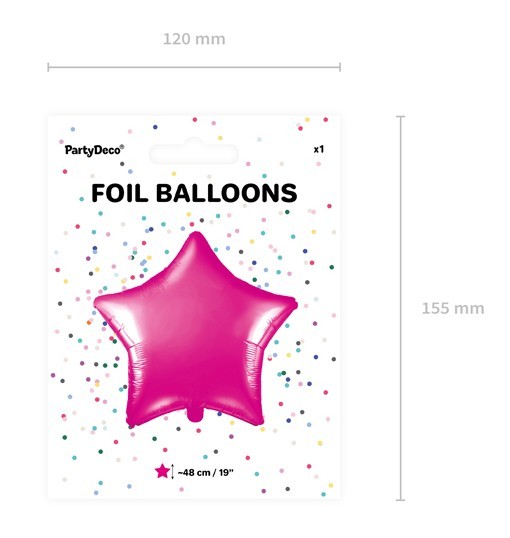 Ballon étoile rose scintillant 48cm 3