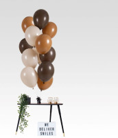 Oversigt: 12 karamel chokolade ballon mix 33cm
