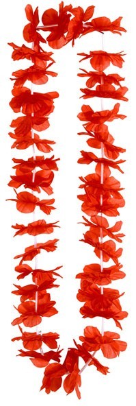 Collier hawaïen rouge Hoola Flower 2