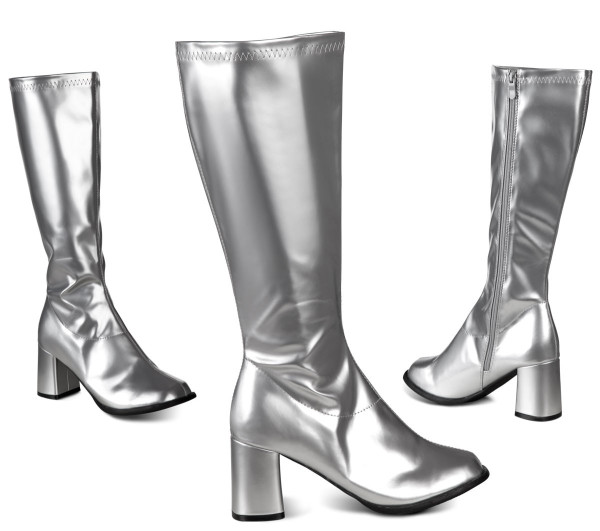 Silver Caroline heel boots
