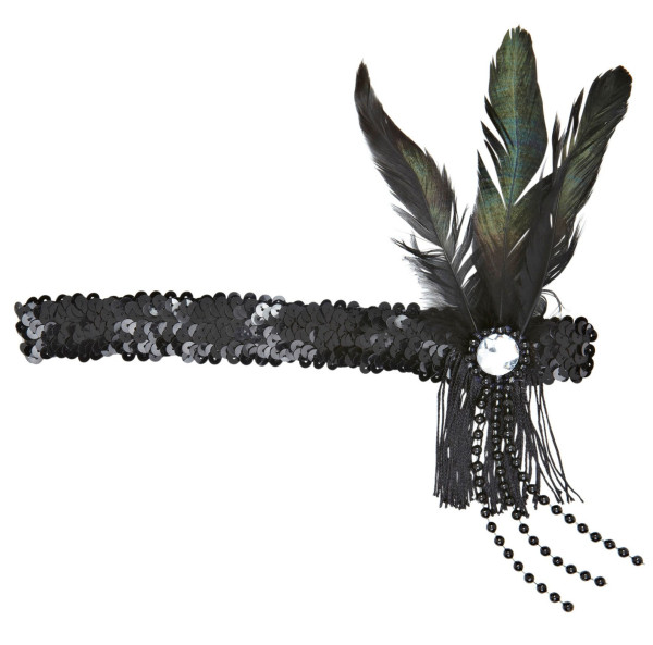 Black Charleston sequin headband