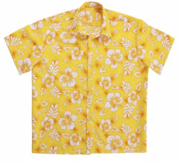 Geel Hawaii bloemen overhemd Pietro