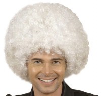 Preview: White 70s Afro wig unisex