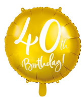 Glossy 40th Birthday Folienballon 45cm